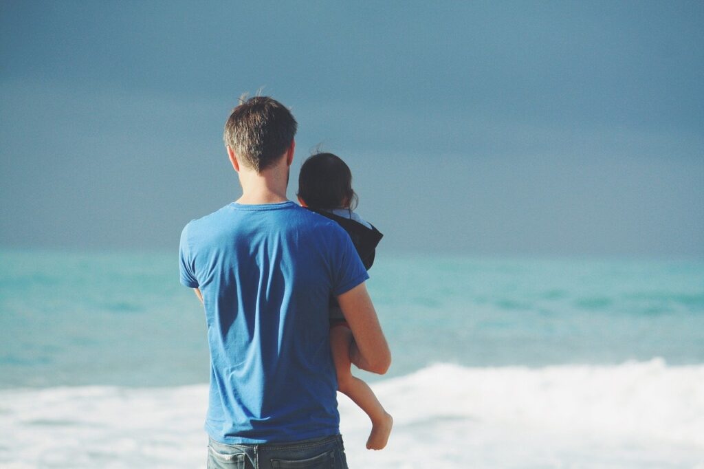 parent, father, holding
